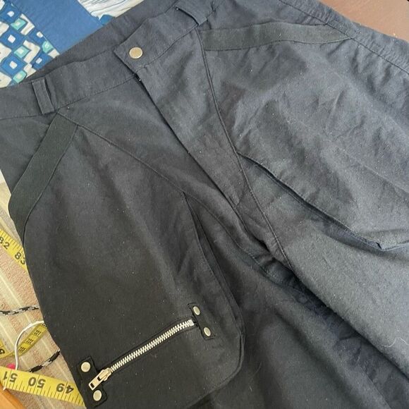 Vintage 80s 90s Gabrielle New York High Waist Taper Black Pants Zipper Details 2 - Picture 3 of 8